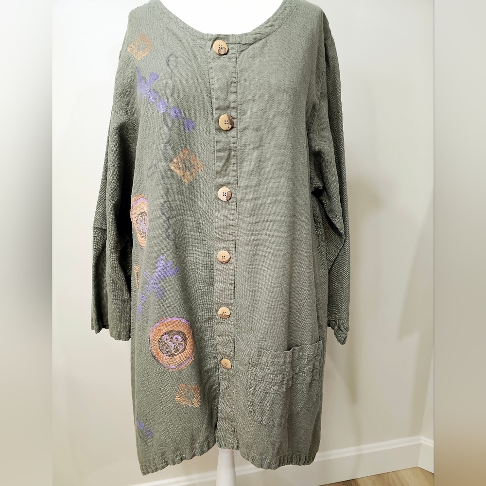 Blue Fish Coat Duster